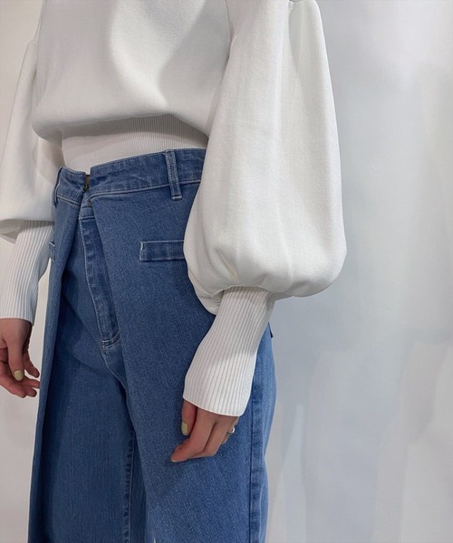 REDYAZEL（レディアゼル）の「袖ボリュームデコルテあきニット（ニット/セーター・レディース・オフホワイト/サックスブルー/ネイビー・FREE）」の21枚目の写真