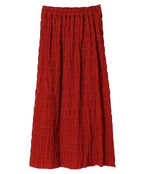 Sugar spoon（シュガースプーン）の「・SUGAR　SPOON　シャーリングギャザースカート（スカート・レディース・レッド/ブラック/ベージュ・FREE）」の12枚目の写真