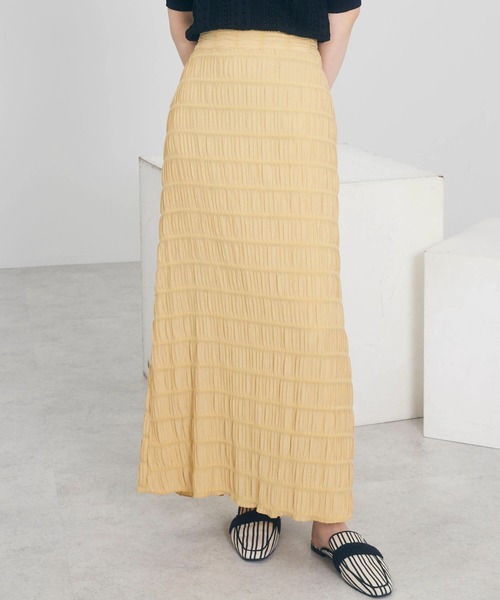 Sugar spoon（シュガースプーン）の「・SUGAR　SPOON　シャーリングギャザースカート（スカート・レディース・レッド/ブラック/ベージュ・FREE）」の3枚目の写真