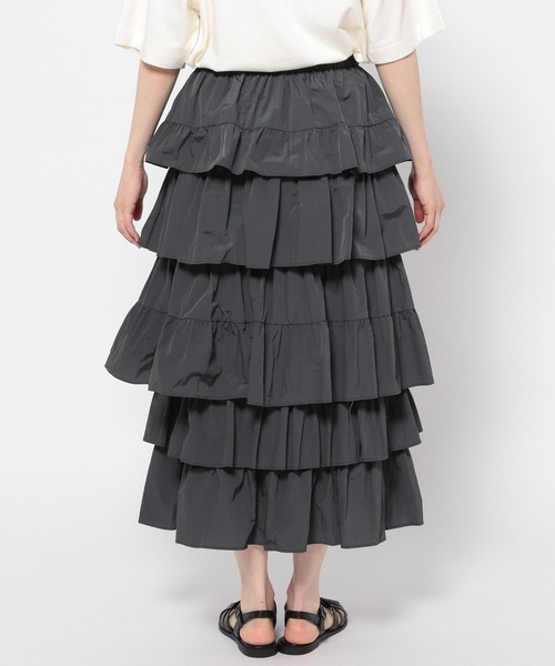 yuw（ユウ）の「ギャザーティアードスカート　704744（スカート・レディース・チャコールグレー/ブラック/その他・FREE）」の22枚目の写真