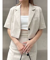 EVRIS | ツイードハーフスリーブジャケット【セットアップ着用可能】(テーラードジャケット)