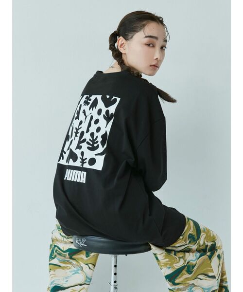 PUMA(プーマ)の「【MURUA×PUMA】アートプリントユニセックスTシャツ(Tシャツ/カットソー・レディース・ホワイト/ブラック・FREE)」の3枚目の写真