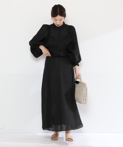 VERMEIL par iena（ヴェルメイユパーイエナ）の「クリアラミーギャザーブラウス（シャツ/ブラウス・レディース・ブルー/ブラック/ピンク・FREE）」の12枚目の写真