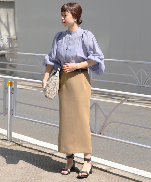 VERMEIL par iena（ヴェルメイユパーイエナ）の「クリアラミーギャザーブラウス（シャツ/ブラウス・レディース・ブルー/ブラック/ピンク・FREE）」の18枚目の写真