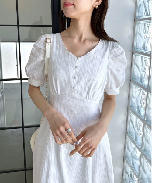 OLIVE des OLIVE（オリーブデオリーブ）の「【WEB限定】バックリボンパフ袖ワンピース　1031090460（ワンピース・レディース・ブラック/オフホワイト/アイボリー・FREE）」の7枚目の写真