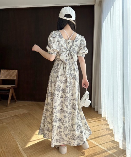 OLIVE des OLIVE（オリーブデオリーブ）の「【WEB限定】バックリボンパフ袖ワンピース　1031090460（ワンピース・レディース・ブラック/オフホワイト/アイボリー・FREE）」の12枚目の写真