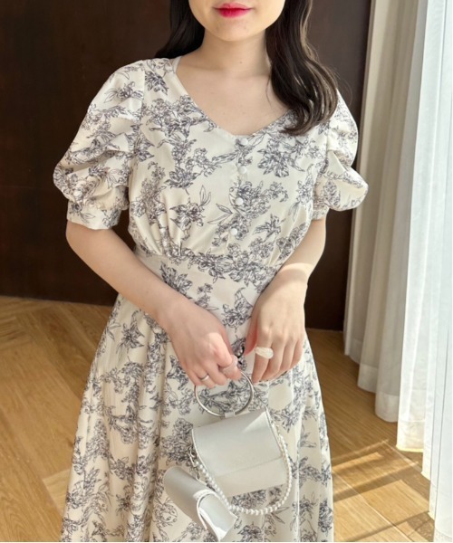 OLIVE des OLIVE（オリーブデオリーブ）の「【WEB限定】バックリボンパフ袖ワンピース　1031090460（ワンピース・レディース・ブラック/オフホワイト/アイボリー・FREE）」の13枚目の写真