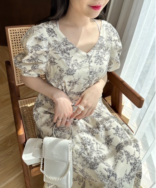 OLIVE des OLIVE（オリーブデオリーブ）の「【WEB限定】バックリボンパフ袖ワンピース　1031090460（ワンピース・レディース・ブラック/オフホワイト/アイボリー・FREE）」の16枚目の写真