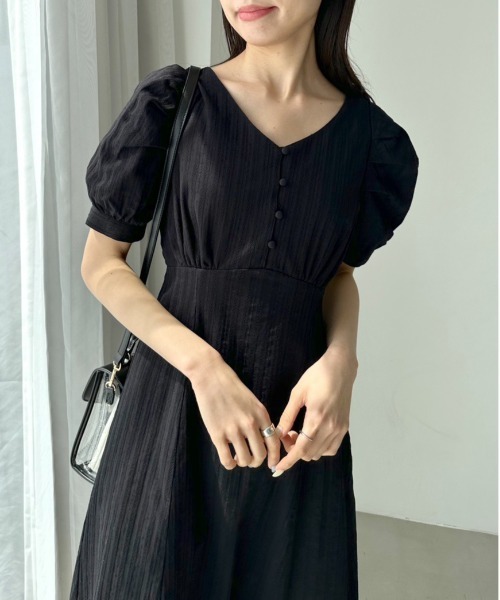 OLIVE des OLIVE（オリーブデオリーブ）の「【WEB限定】バックリボンパフ袖ワンピース　1031090460（ワンピース・レディース・ブラック/オフホワイト/アイボリー・FREE）」の21枚目の写真