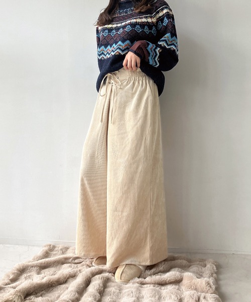 AS KNOW AS plus(アズノゥアズプラス)の「〇レースアップ ワイドパンツ(その他パンツ・レディース・キナリ/ブラック系/チェック/サックスブルー/ブラック系その他/アイボリー系/インディゴブルー/イエロー系/グリーン系/オレンジ系/ブラック系1/ブルー系その他/杢グレー/ブラック/ブラウン系その他/ブラウン系1/グレー系その他/ブルー系その他2/アイボリー系1/ブラック系その他2/グレー系1/ブルー系/カーキ系/レッド系/ブルー系その他3/グレー系2/ブラウン系その他2/カーキ系2/グレー系その他2・FREE)」の17枚目の写真