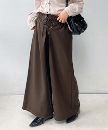 AS KNOW AS plus（アズノゥアズプラス）の「〇レースアップ ワイドパンツ（その他パンツ）」
