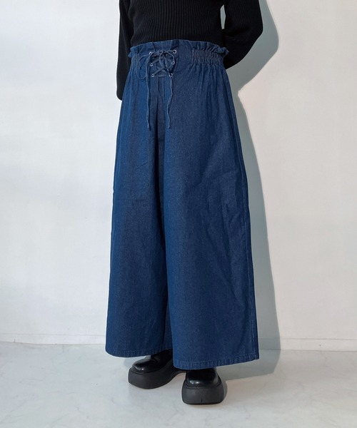 AS KNOW AS plus(アズノゥアズプラス)の「〇レースアップ ワイドパンツ(その他パンツ・レディース・キナリ/ブラック系/チェック/サックスブルー/ブラック系その他/アイボリー系/インディゴブルー/イエロー系/グリーン系/オレンジ系/ブラック系1/ブルー系その他/杢グレー/ブラック/ブラウン系その他/ブラウン系1/グレー系その他/ブルー系その他2/アイボリー系1/ブラック系その他2/グレー系1/ブルー系/カーキ系/レッド系/ブルー系その他3/グレー系2/ブラウン系その他2/カーキ系2/グレー系その他2・FREE)」の21枚目の写真