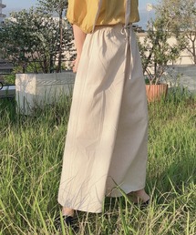 〇ウエストゴム レースアップ ワイドパンツ