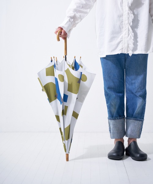 392 plusm（サンキューニプリュスエム）の「Umbrella Long 60 - day dream - 790233（長傘・レディース・グリーン/イエロー/ネイビー・60cm）」の11枚目の写真