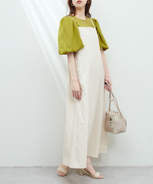 natural couture（ナチュラルクチュール）の「切替ボリュームスリーブカットプルオーバー（Tシャツ/カットソー・レディース・ブラック/イエロー系その他/オフホワイト/ミント・FREE）」の20枚目の写真