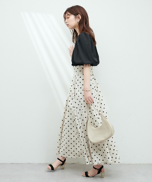 natural couture（ナチュラルクチュール）の「切替ボリュームスリーブカットプルオーバー（Tシャツ/カットソー・レディース・ブラック/イエロー系その他/オフホワイト/ミント・FREE）」の12枚目の写真