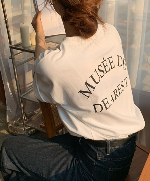 c.u.l（シーユーエル）の「オーバーサイズバックプリントTシャツ culw462（Tシャツ/カットソー・レディース・イエロー/ホワイト/グレー・FREE）」の4枚目の写真