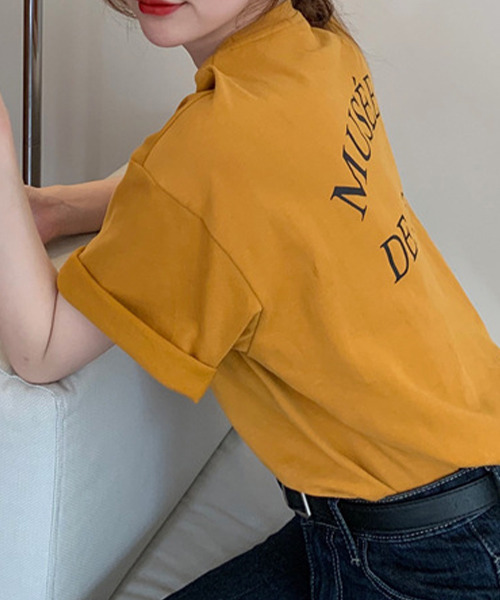 c.u.l（シーユーエル）の「オーバーサイズバックプリントTシャツ culw462（Tシャツ/カットソー・レディース・イエロー/ホワイト/グレー・FREE）」の14枚目の写真