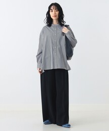 TICCA Demi-Luxe BEAMS 別注ノーカラーソリッドシャツブラック TICCA Demi-Luxe BEAMS 別注ノーカラーソリッドシャツブラック