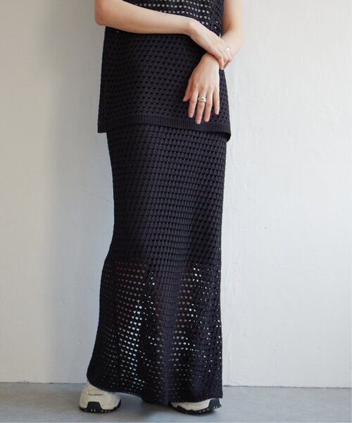 VENCEEXCHANGE（ヴァンスエクスチェンジ）の「クロシェニットスカート（スカート・レディース・イエロー/ブラック/ホワイト/ブラウン・FREE）」の2枚目の写真