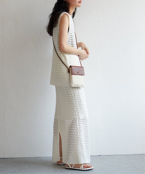 VENCEEXCHANGE（ヴァンスエクスチェンジ）の「クロシェニットスカート（スカート・レディース・イエロー/ブラック/ホワイト/ブラウン・FREE）」の6枚目の写真