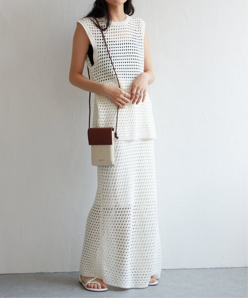 VENCEEXCHANGE（ヴァンスエクスチェンジ）の「クロシェニットスカート（スカート・レディース・イエロー/ブラック/ホワイト/ブラウン・FREE）」の8枚目の写真