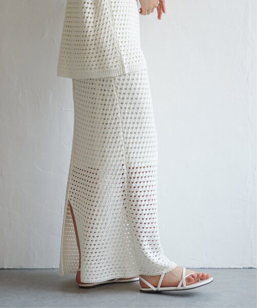 VENCEEXCHANGE（ヴァンスエクスチェンジ）の「クロシェニットスカート（スカート・レディース・イエロー/ブラック/ホワイト/ブラウン・FREE）」の10枚目の写真