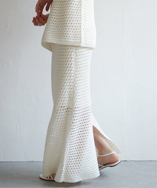 VENCEEXCHANGE（ヴァンスエクスチェンジ）の「クロシェニットスカート（スカート・レディース・イエロー/ブラック/ホワイト/ブラウン・FREE）」の11枚目の写真