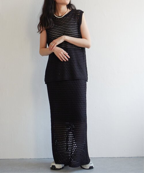 VENCEEXCHANGE（ヴァンスエクスチェンジ）の「クロシェニットスカート（スカート・レディース・イエロー/ブラック/ホワイト/ブラウン・FREE）」の13枚目の写真