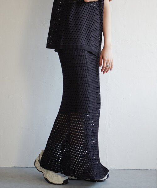 VENCEEXCHANGE（ヴァンスエクスチェンジ）の「クロシェニットスカート（スカート・レディース・イエロー/ブラック/ホワイト/ブラウン・FREE）」の15枚目の写真