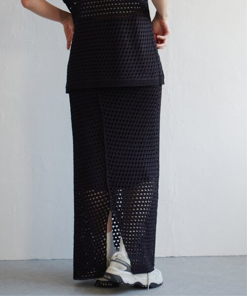 VENCEEXCHANGE（ヴァンスエクスチェンジ）の「クロシェニットスカート（スカート・レディース・イエロー/ブラック/ホワイト/ブラウン・FREE）」の17枚目の写真