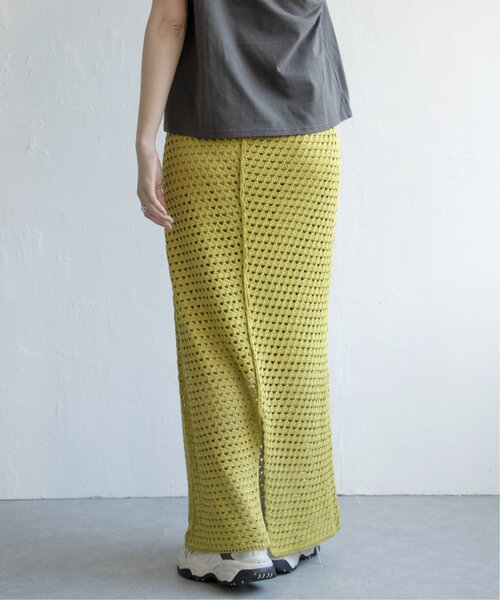 VENCEEXCHANGE（ヴァンスエクスチェンジ）の「クロシェニットスカート（スカート・レディース・イエロー/ブラック/ホワイト/ブラウン・FREE）」の20枚目の写真