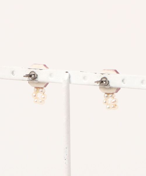 tone(トーン)の「irodori/circle パール pierce(紫)(ピアス(両耳用)・レディース・パープル・FREE)」の2枚目の写真