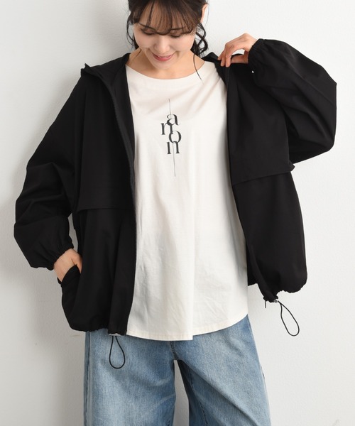 INTERPLANET（インタープラネット）の「コットンライクマウンテンパーカー（マウンテンパーカー・レディース・ブラック/ベージュ・FREE）」の4枚目の写真