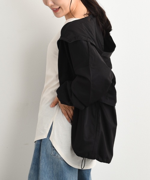 INTERPLANET（インタープラネット）の「コットンライクマウンテンパーカー（マウンテンパーカー・レディース・ブラック/ベージュ・FREE）」の5枚目の写真