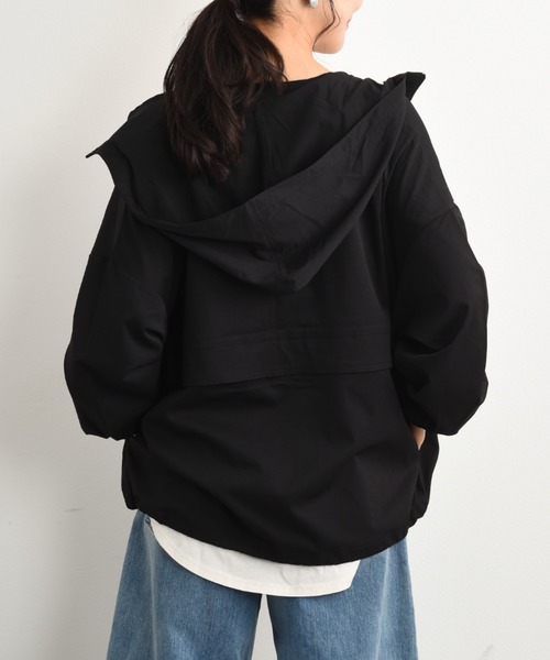 INTERPLANET（インタープラネット）の「コットンライクマウンテンパーカー（マウンテンパーカー・レディース・ブラック/ベージュ・FREE）」の7枚目の写真