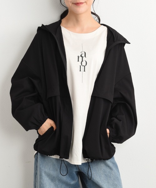 INTERPLANET（インタープラネット）の「コットンライクマウンテンパーカー（マウンテンパーカー・レディース・ブラック/ベージュ・FREE）」の8枚目の写真