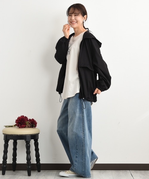 INTERPLANET（インタープラネット）の「コットンライクマウンテンパーカー（マウンテンパーカー・レディース・ブラック/ベージュ・FREE）」の10枚目の写真