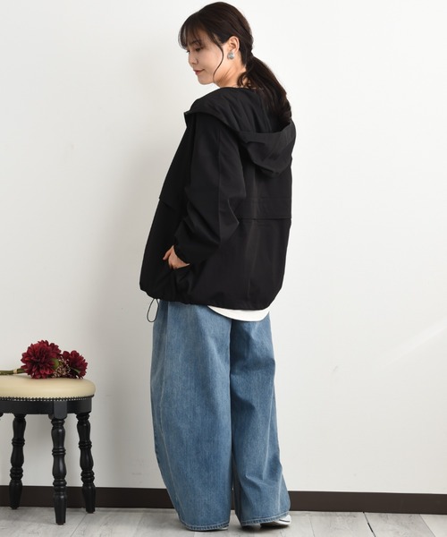 INTERPLANET（インタープラネット）の「コットンライクマウンテンパーカー（マウンテンパーカー・レディース・ブラック/ベージュ・FREE）」の11枚目の写真