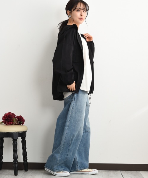 INTERPLANET（インタープラネット）の「コットンライクマウンテンパーカー（マウンテンパーカー・レディース・ブラック/ベージュ・FREE）」の13枚目の写真