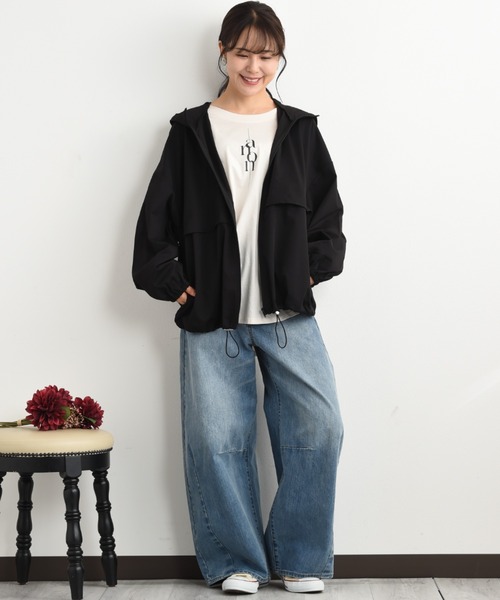 INTERPLANET（インタープラネット）の「コットンライクマウンテンパーカー（マウンテンパーカー・レディース・ブラック/ベージュ・FREE）」の14枚目の写真