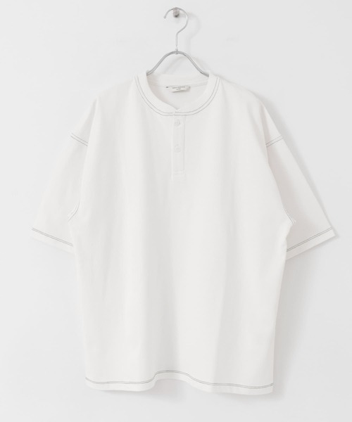 URBAN RESEARCH DOORS(アーバンリサーチドアーズ)の「配色stヘンリーネックショートスリーブTシャツ(Tシャツ/カットソー・メンズ・ブラウン/ホワイト/ブルー/チャコールグレー・MEDIUM/LARGE)」の13枚目の写真