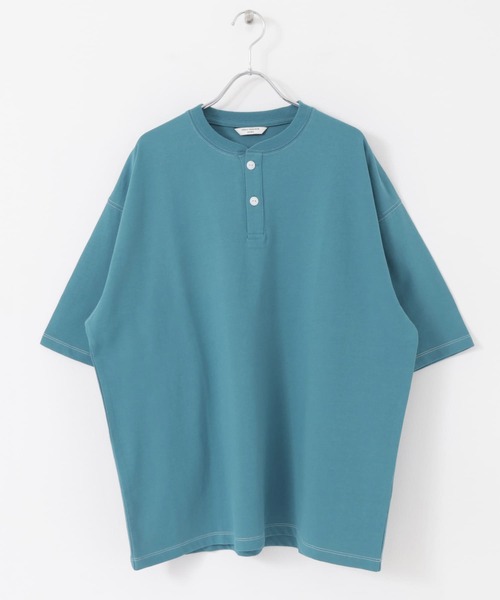 URBAN RESEARCH DOORS(アーバンリサーチドアーズ)の「配色stヘンリーネックショートスリーブTシャツ(Tシャツ/カットソー・メンズ・ブラウン/ホワイト/ブルー/チャコールグレー・MEDIUM/LARGE)」の12枚目の写真