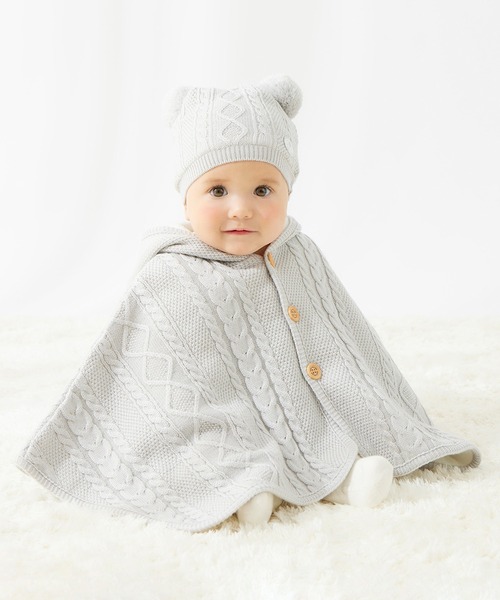 ケーブル編みニットケープ（ポンチョ）｜MIKI HOUSE（ミキハウス）の