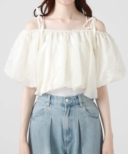 archives（アルシーヴ）の「肩リボンバルーンブラウス（シャツ/ブラウス・レディース・ブルーグレー/オフホワイト/ブラック・MEDIUM）」の19枚目の写真