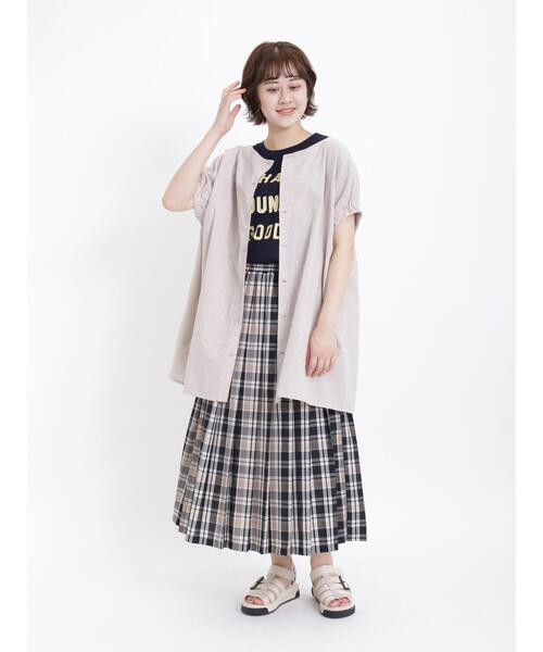 Samansa Mos2(サマンサ モスモス)の「袖口ギャザー前後2WAYチュニック(チュニック・レディース・チャコールグレー/ブラウン/パープル/ベージュ/グリーン/ブルー・F)」の7枚目の写真