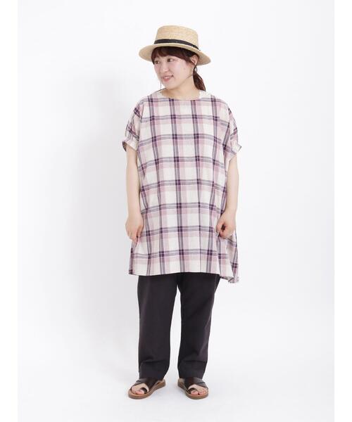 Samansa Mos2(サマンサ モスモス)の「袖口ギャザー前後2WAYチュニック(チュニック・レディース・チャコールグレー/ブラウン/パープル/ベージュ/グリーン/ブルー・F)」の20枚目の写真