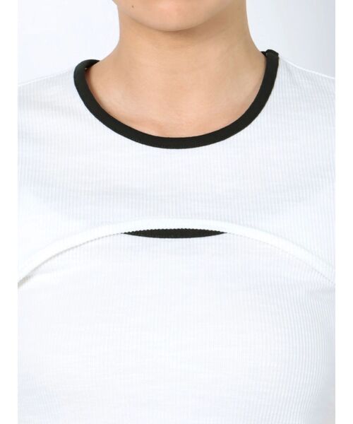 EMODA（エモダ）の「ドローストリング2WAYトップ（Tシャツ/カットソー・レディース・ブラック/イエロー/オレンジ/ホワイト・FREE）」の21枚目の写真