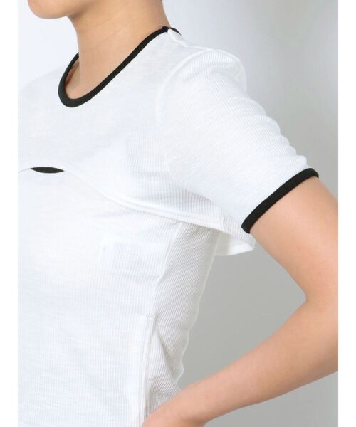 EMODA（エモダ）の「ドローストリング2WAYトップ（Tシャツ/カットソー・レディース・ブラック/イエロー/オレンジ/ホワイト・FREE）」の22枚目の写真