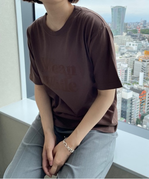 LOWRYS FARM（ローリーズファーム）の「フロッキーロゴＳＳ　968140（Tシャツ/カットソー・レディース・グレー/アイボリー/ブラウン・FREE）」の9枚目の写真